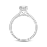 Keira 14K White Gold Round Cut Lab Grown Diamond Hidden Halo Engagement Ring - 1.15 Ct