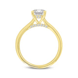 Keira 14K Yellow Gold Round Cut Lab Grown Diamond Hidden Halo Engagement Ring - 1.15 Ct