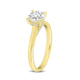 Keira 14K Yellow Gold Round Cut Lab Grown Diamond Hidden Halo Engagement Ring - 1.15 Ct