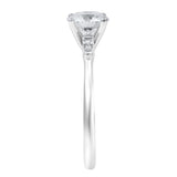 Piper 14K White Gold Round Cut Lab Grown Diamond Tapered Baguettes Engagement Ring - 1.05 Ct