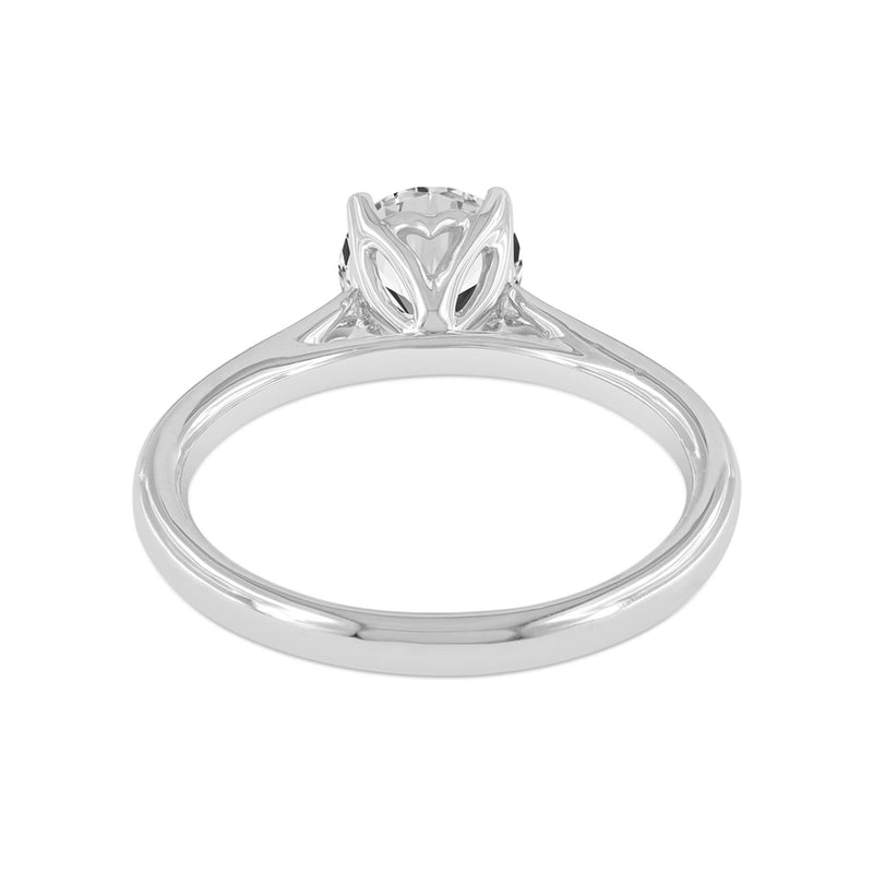 Certified Round Shape Lab Grown Diamond (1.01 ctw) Solitaire Ring in 14K White Gold