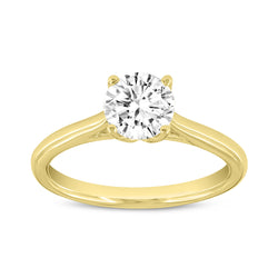 Neli 14K Yellow Gold Round Shape Lab Grown Diamond Solitaire Ring - 1.07 Ct