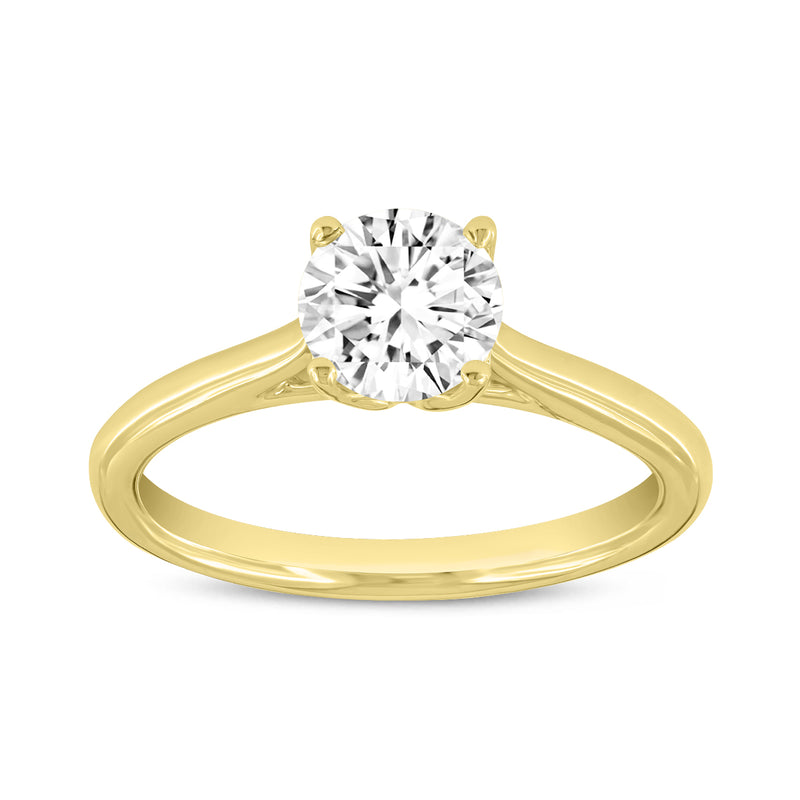 Neli 14K Yellow Gold Round Shape Lab Grown Diamond Solitaire Ring - 1.07 Ct