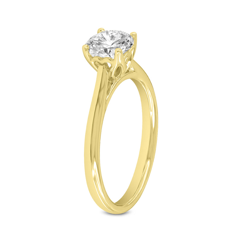 Neli 14K Yellow Gold Round Shape Lab Grown Diamond Solitaire Ring - 1.07 Ct