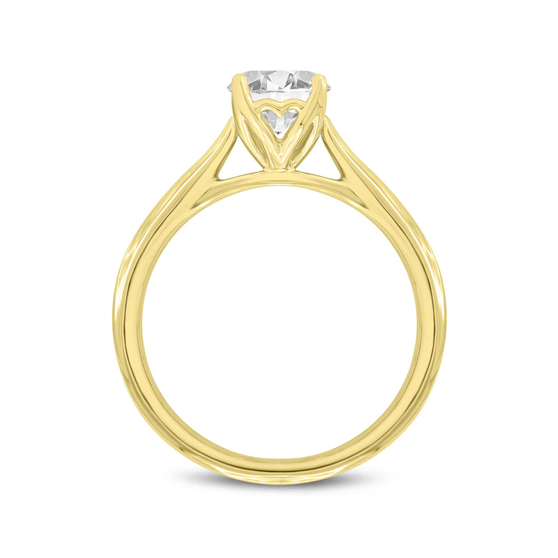 Neli 14K Yellow Gold Round Shape Lab Grown Diamond Solitaire Ring - 1.07 Ct