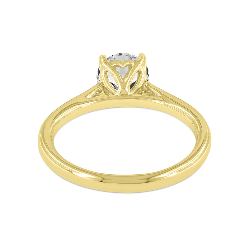 Neli 14K Yellow Gold Round Shape Lab Grown Diamond Solitaire Ring - 1.07 Ct