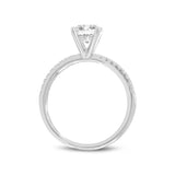 14K White Gold Round Cut Lab Grown Diamond Classic Engagement Ring - 1.14 ctw