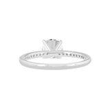 14K White Gold Round Cut Lab Grown Diamond Classic Engagement Ring - 1.14 ctw
