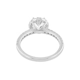 14K White Gold Round Cut Lab Grown Diamond Halo Engagement Ring - 1.46 ctw