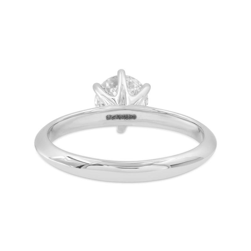 Certified Round Shape Lab Grown Diamond (1.00 ctw) Tasteful Solitaire Ring in 14K White Gold