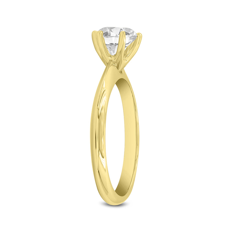 Tesi 14K Yellow Gold Round Shape Lab Grown Diamond Solitaire Ring - 1 Ct