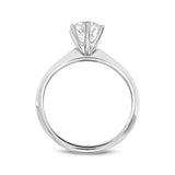 14K White Gold Round Cut Lab Grown Diamond Classic Engagement Ring - 1.03 ctw