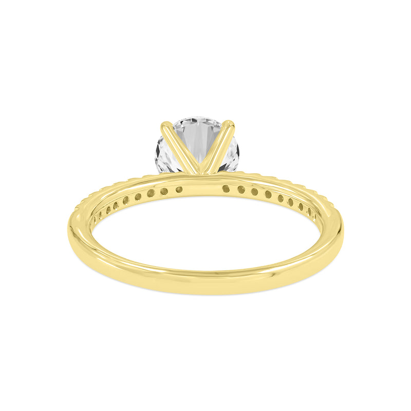 Certified Round Shape Lab Grown Diamond (1.20 ctw) Ring in 14K Yellow Gold