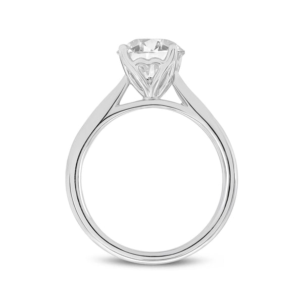 Certified Round Shape Lab Grown Diamond (2.04 ctw) Solitaire Ring in 14K White Gold