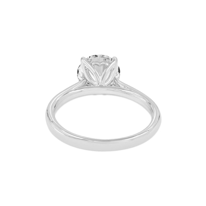 Certified Round Shape Lab Grown Diamond (2.04 ctw) Solitaire Ring in 14K White Gold