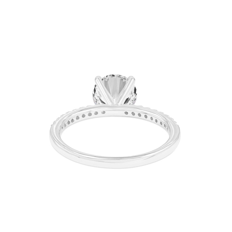 Certified Round Shape Lab Grown Diamond (1.7 ctw) Ring in 14K White Gold