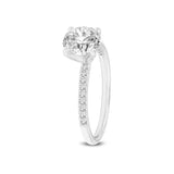 Mila 14K White Gold Round Cut Lab Grown Diamond Classic Engagement Ring - 1.65 ctw
