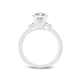 Alina 14K White Gold Round Cut Lab Grown Diamond 3 Stone Engagement Ring - 1.4 cts
