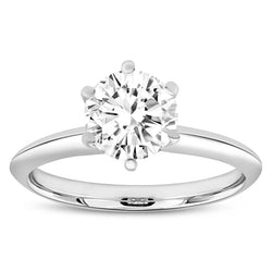 Anea 14K White Gold Round Cut Lab Grown Solitaire Diamond Engagement Ring - 1.05 Ct