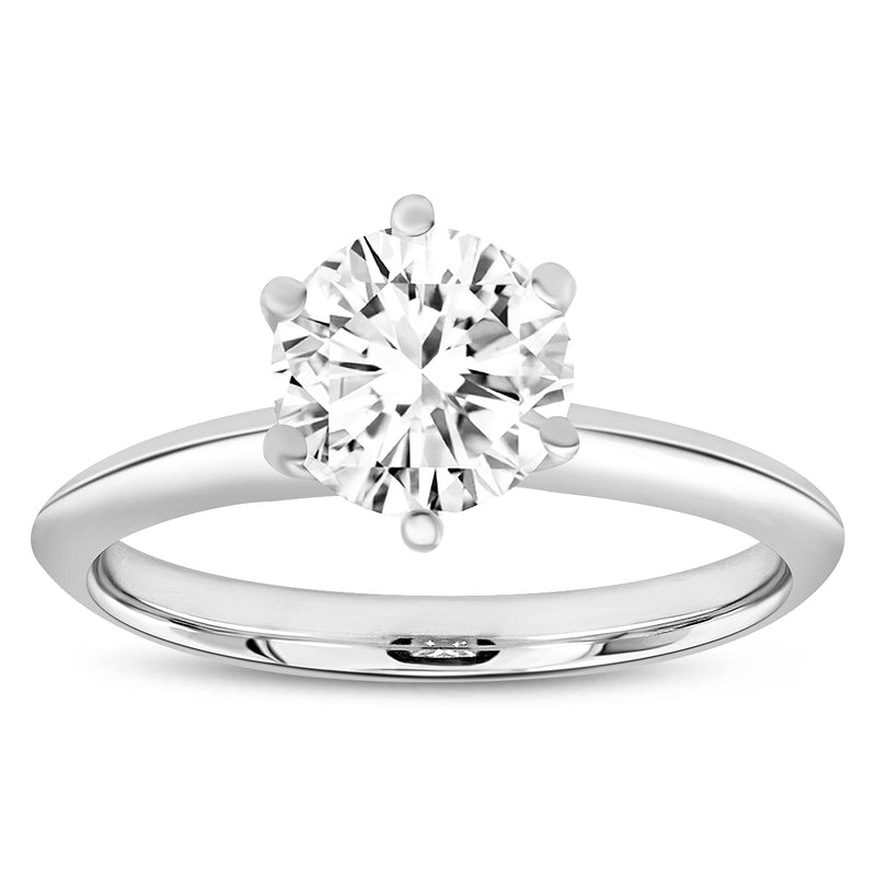 Anea 14K White Gold Round Cut Lab Grown Solitaire Diamond Engagement Ring - 1.05 Ct