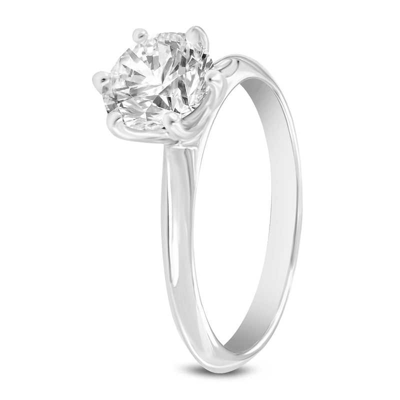 Anea 14K White Gold Round Cut Lab Grown Solitaire Diamond Engagement Ring - 1.05 Ct