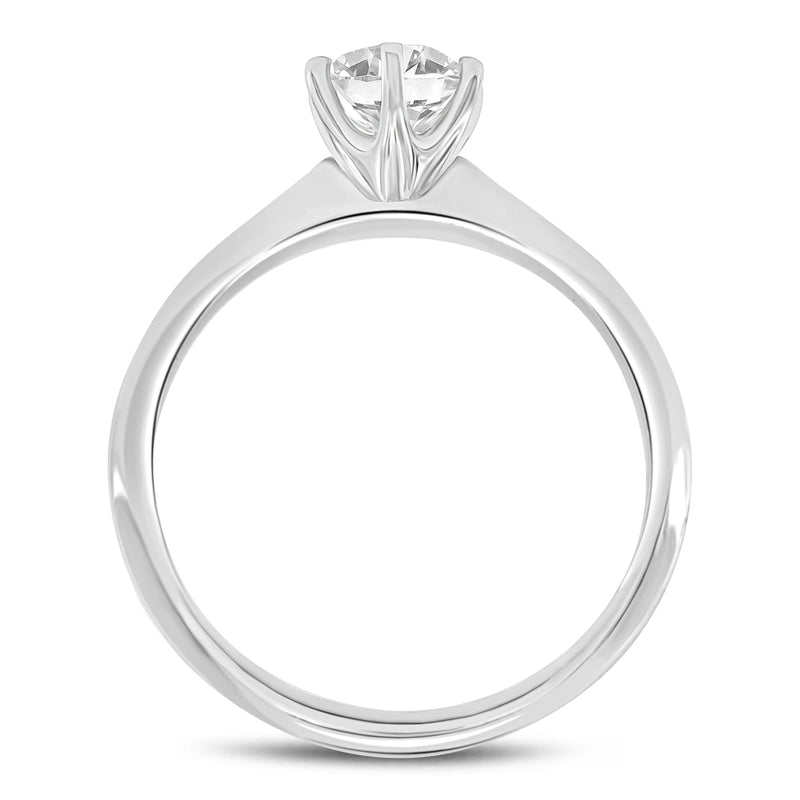 Certified Round Shape, Brilliant Cut Lab Grown Diamond (0.74 ctw) Solitaire Ring in 14K White Gold