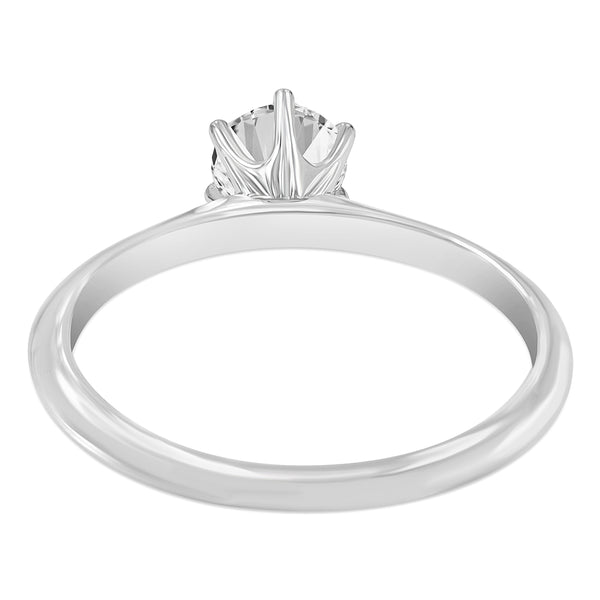 Certified Round Shape, Brilliant Cut Lab Grown Diamond (0.74 ctw) Solitaire Ring in 14K White Gold