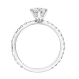Freya 14K White Gold Round Cut Lab Grown Diamond Solitaire Engagement Ring - 1.25 ctw