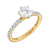 Freya 14K Yellow Gold Round Cut Lab Grown Diamond Engagement Ring - 1.25 ctw
