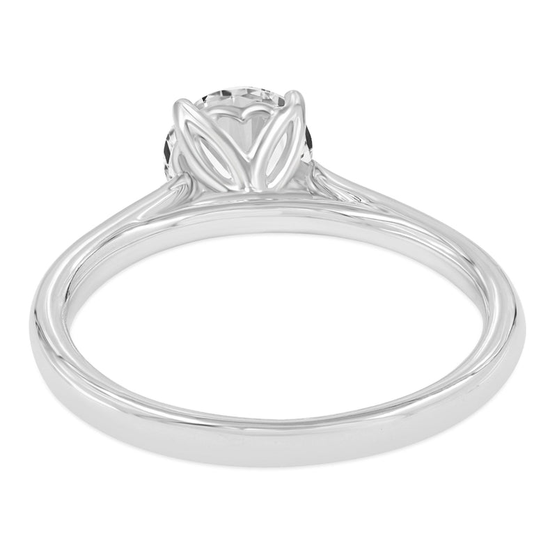 Certified Round Shape, Brilliant Cut Lab Grown Diamond (1.5 ctw) Hidden Halo Ring in 14K White Gold