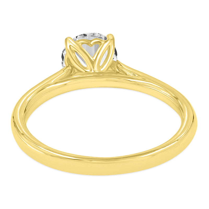 Certified Round Shape Brilliant Cut Lab Grown Diamond (1.5 ctw) Solitaire Ring in 14K Yellow Gold