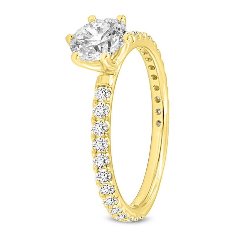 Camille 14K Yellow Gold Round Cut Lab Grown Round Diamond  Engagement Ring - 1.52 Ct