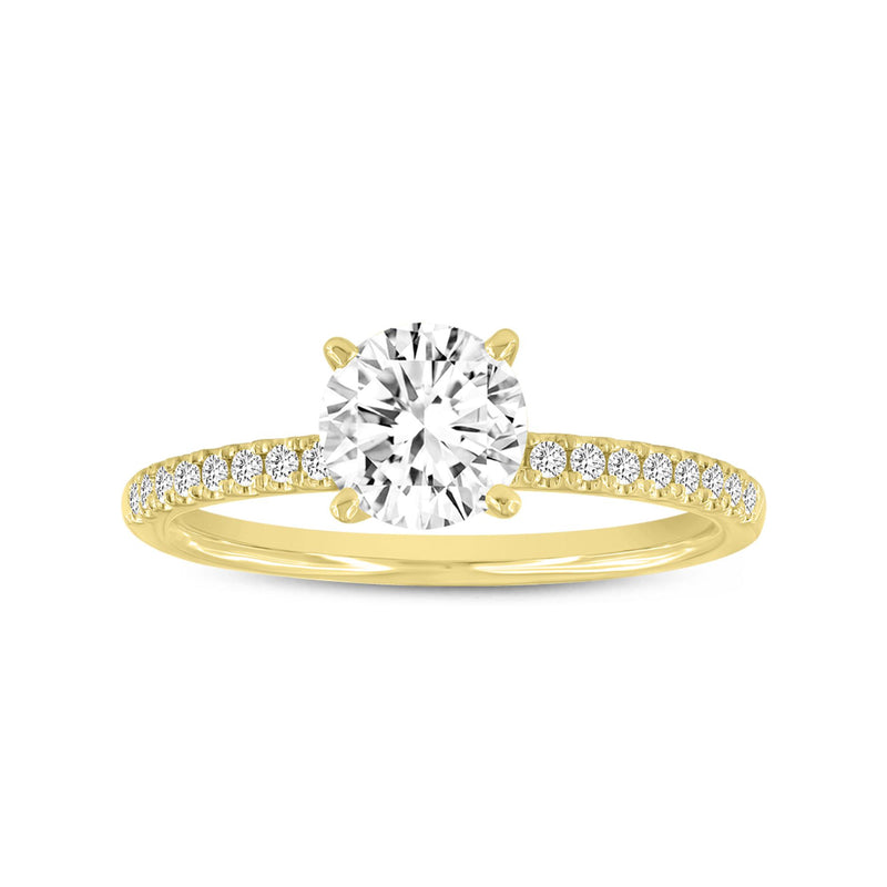 Giselle 14K Yellow Gold Round Cut Lab Grown Round Diamond  Engagement Ring - 1.19 Ct