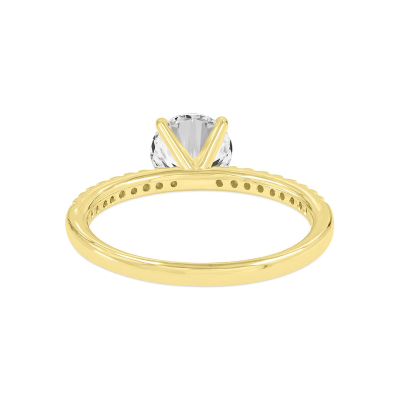 Fleur 14K Yellow Gold Round Cut Lab Grown Round Diamond  Engagement Ring - 1.22 Ct