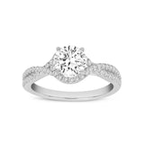 Bijou 14K White Gold Round Cut Lab Grown Round Diamond Halo Engagement Ring - 2.25 Ct