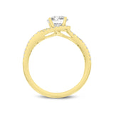Bijou 14K Yellow Gold Round Cut Lab Grown Diamond Halo Engagement Ring - 2.25 Ct
