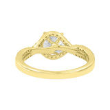 Bijou 14K Yellow Gold Round Cut Lab Grown Diamond Halo Engagement Ring - 2.25 Ct