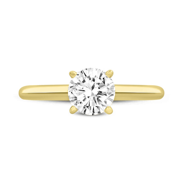 Sabine 14K Yellow Gold Round Cut Lab Grown Round Diamond Solitaire Engagement Ring - 2 Ct