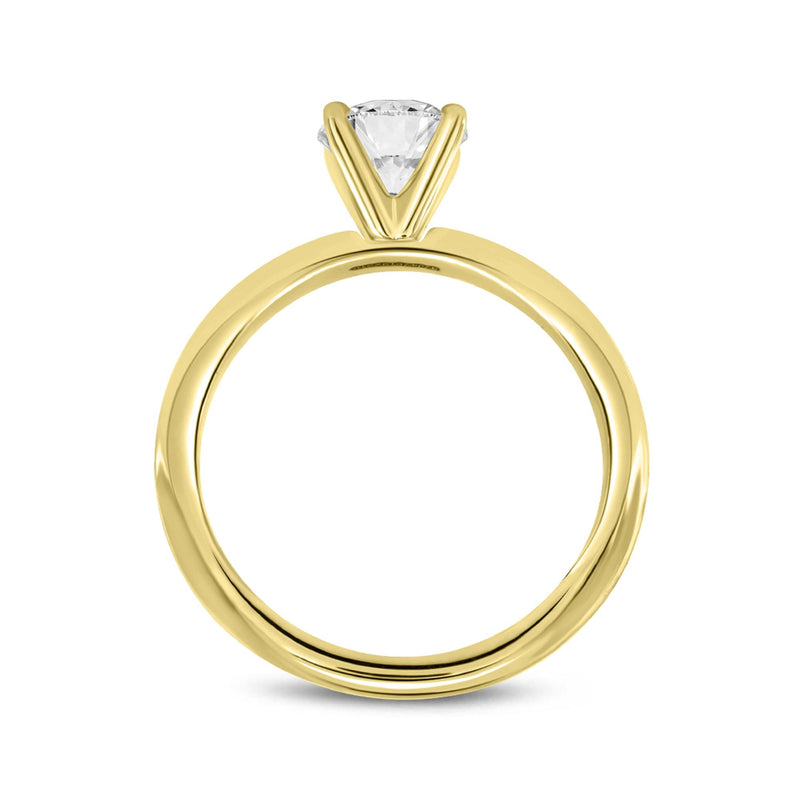 Sabine 14K Yellow Gold Round Cut Lab Grown Round Diamond Solitaire Engagement Ring - 2 Ct