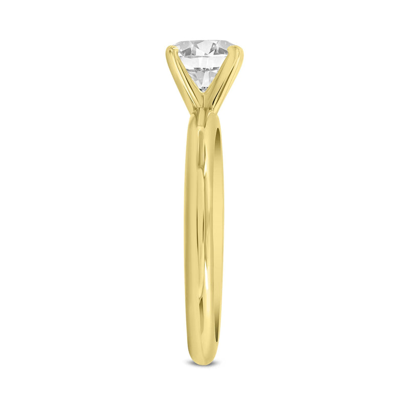 Sabine 14K Yellow Gold Round Cut Lab Grown Round Diamond Solitaire Engagement Ring - 2 Ct