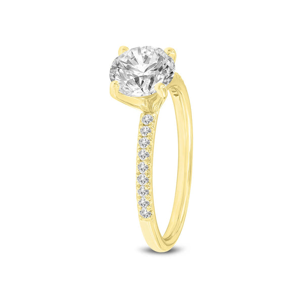 Margaux 14K Yellow Gold Round Cut Lab Grown Round Diamond  Engagement Ring - 3.14 Ct