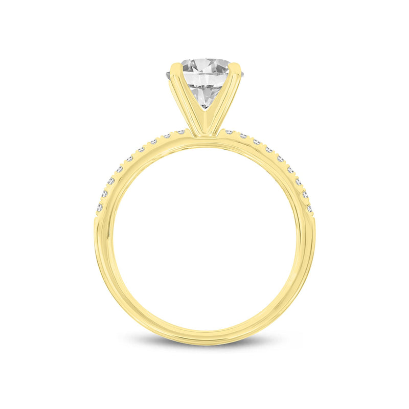 Margaux 14K Yellow Gold Round Cut Lab Grown Round Diamond  Engagement Ring - 3.14 Ct