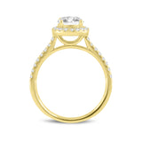 Solstice 14K Yellow Gold Round Cut Lab Grown Round Diamond Halo Engagement Ring - 1.3 Ct
