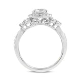 Mirabelle 14K White Gold Round Cut Lab Grown Diamond Halo Engagement Ring - 1.65 Ct
