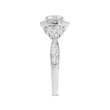 Mirabelle 14K White Gold Round Cut Lab Grown Diamond Halo Engagement Ring - 1.65 Ct