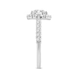 Seraphine 14K White Gold Round Cut Lab Grown Diamond Halo Engagement Ring - 2 Ct