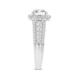 Sienna 14K White Gold Round Cut Lab Grown Diamond Halo Engagement Ring - 2.5 Ct