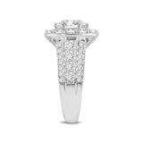 Aline 14K White Gold Round Cut Lab Grown Diamond Halo Engagement Ring - 3.85 Ct