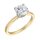 Lila 14K Yellow Gold Round Lab Grown Diamond Hidden Halo Ring - 1.5 Ct