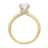 Lila 14K Yellow Gold Round Lab Grown Diamond Hidden Halo Ring - 1.5 Ct
